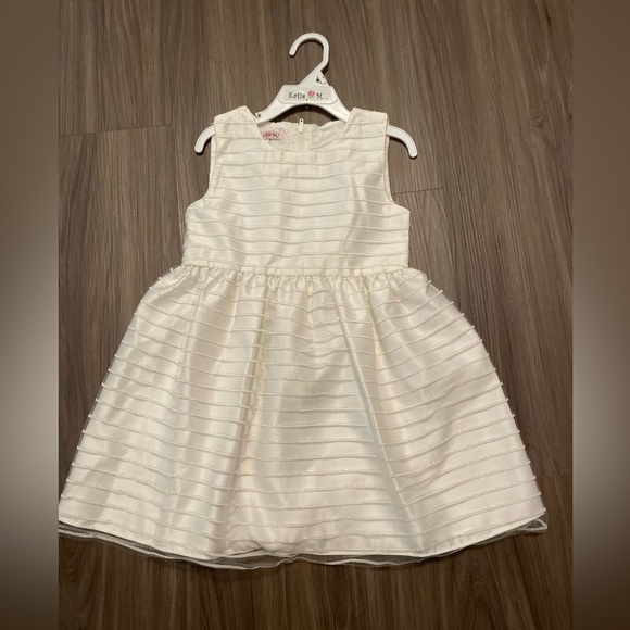 Katie M White and Gold Sleeveless Scoop Neck A-Line Dress size 5-NWOT - Picture 1 of 8